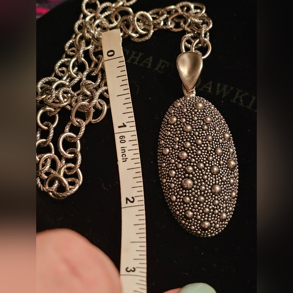Michael Dawkins necklace and enhancer pendant. New with bag. Sterling silver cha - Picture 3 of 7